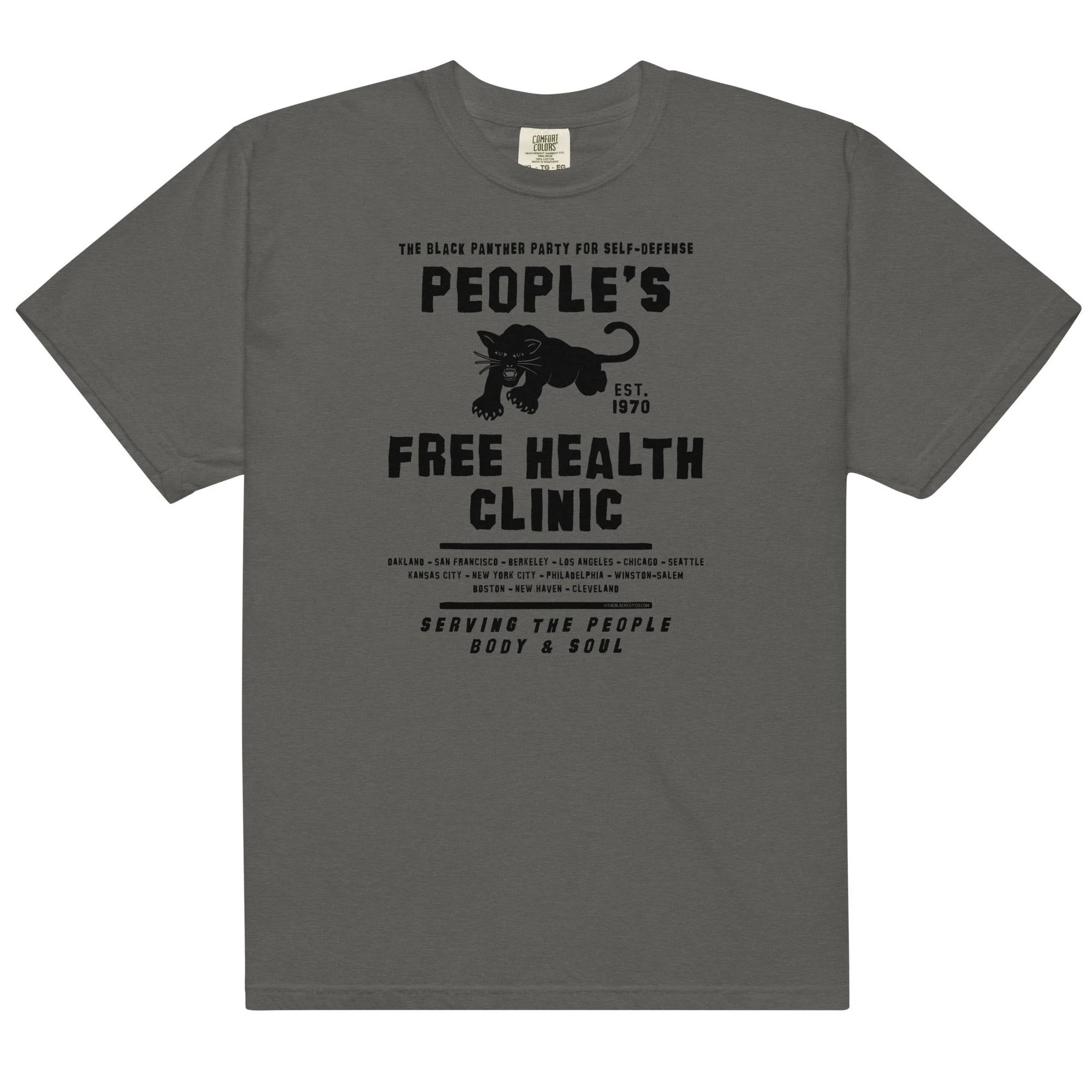 Peoples Free Health Clinic BPP Heavyweight T-shirt - Image 6