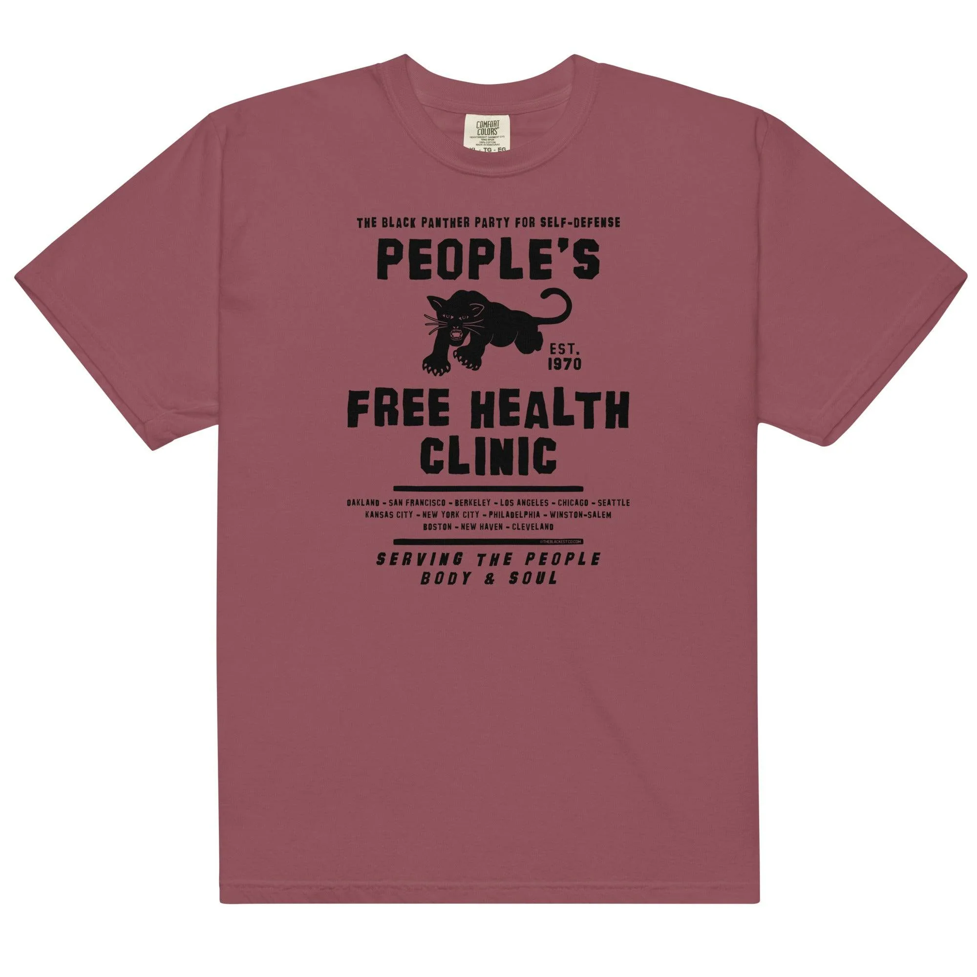 Peoples Free Health Clinic BPP Heavyweight T-shirt - Image 7