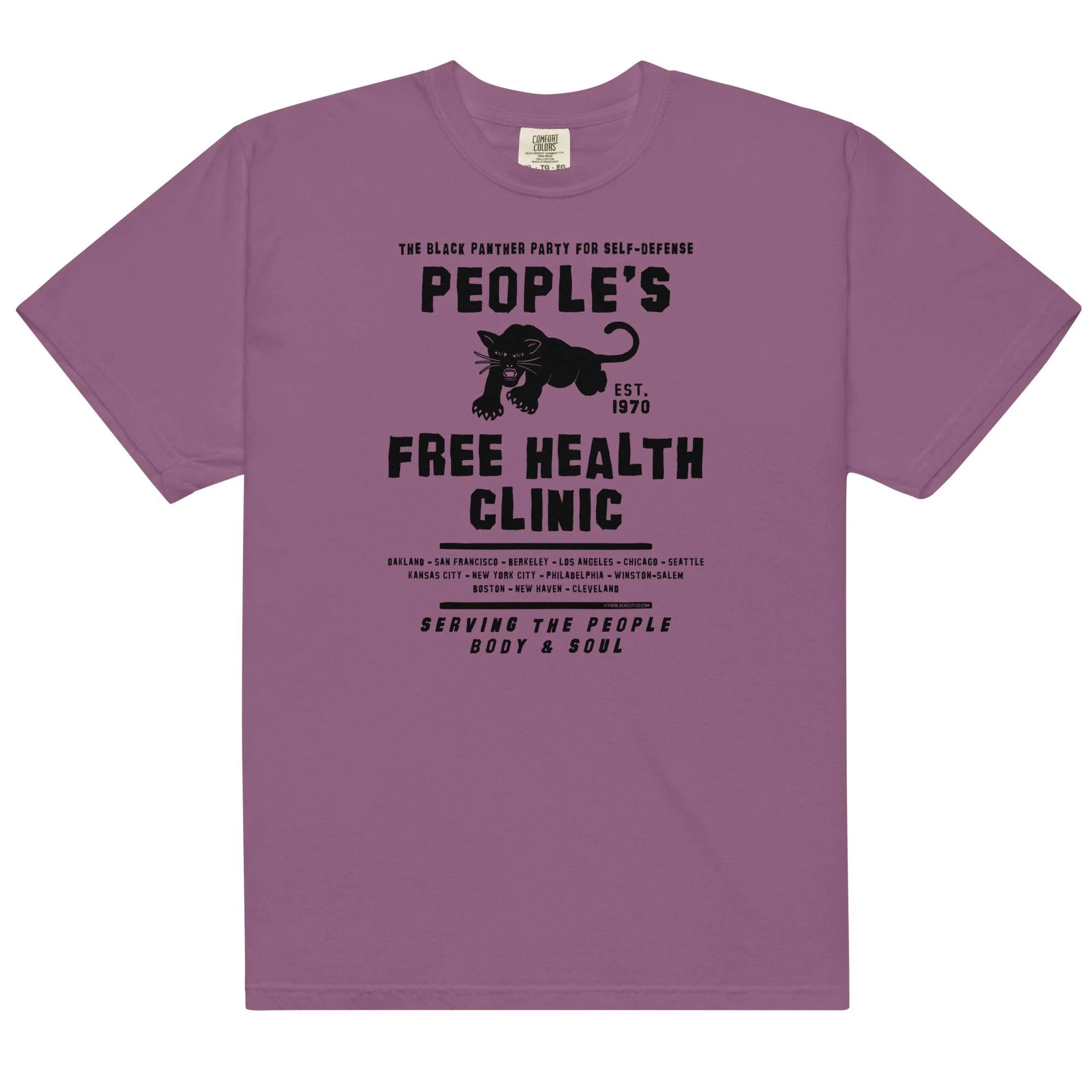 Peoples Free Health Clinic BPP Heavyweight T-shirt - Image 8