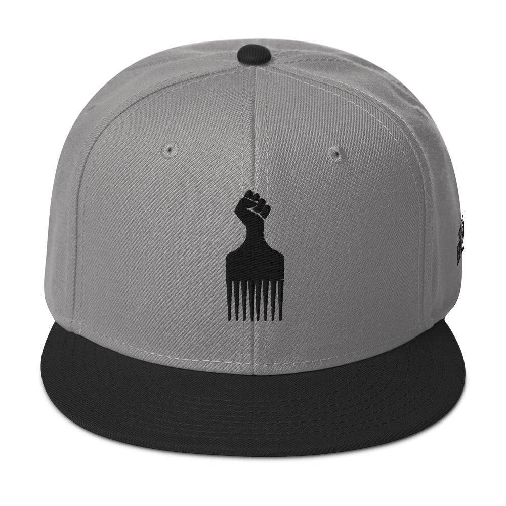 Black Power Fist Pick Snapback Hat - Image 10