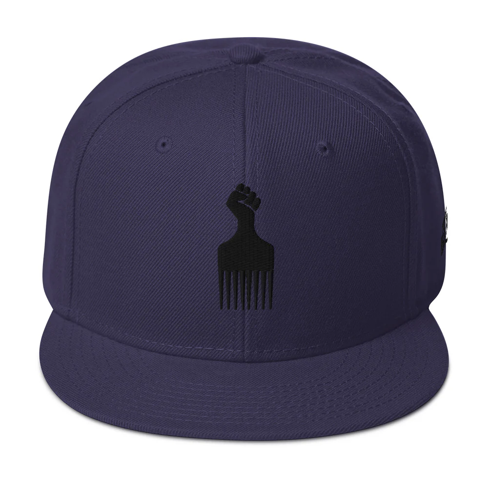 Black Power Fist Pick Snapback Hat - Image 13