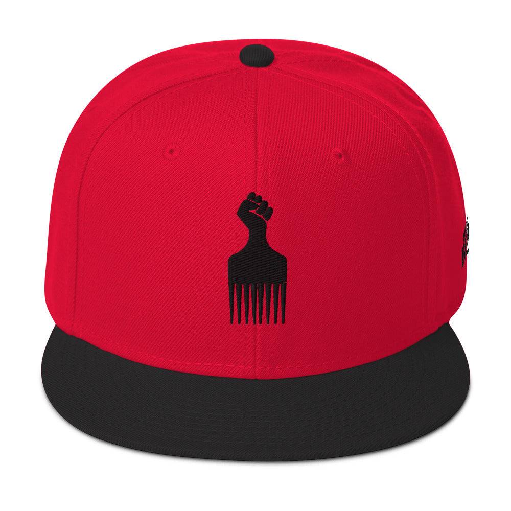 Black Power Fist Pick Snapback Hat - Image 6