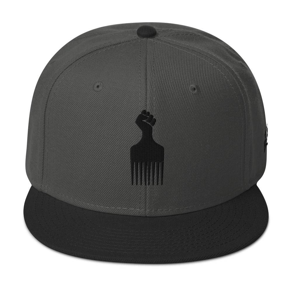 Black Power Fist Pick Snapback Hat - Image 7