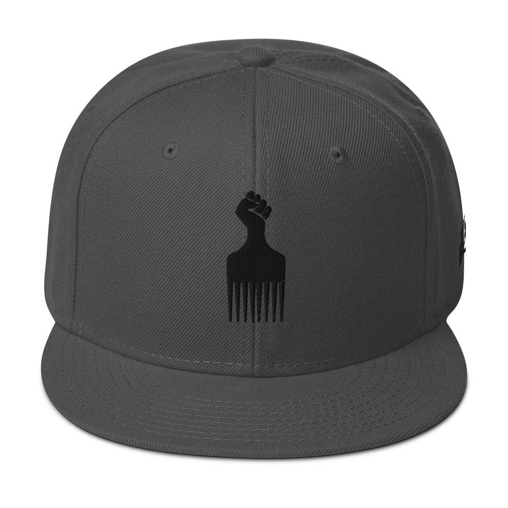 Black Power Fist Pick Snapback Hat - Image 8