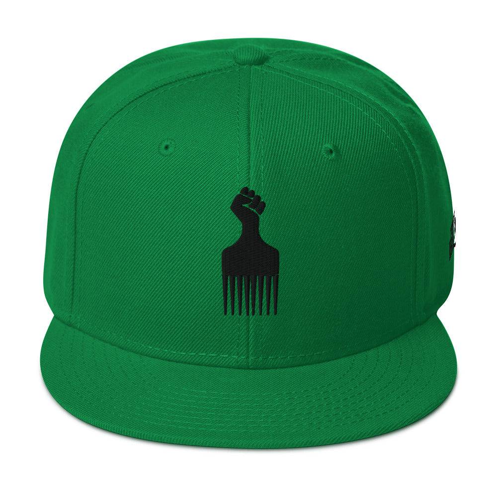 Black Power Fist Pick Snapback Hat - Image 9