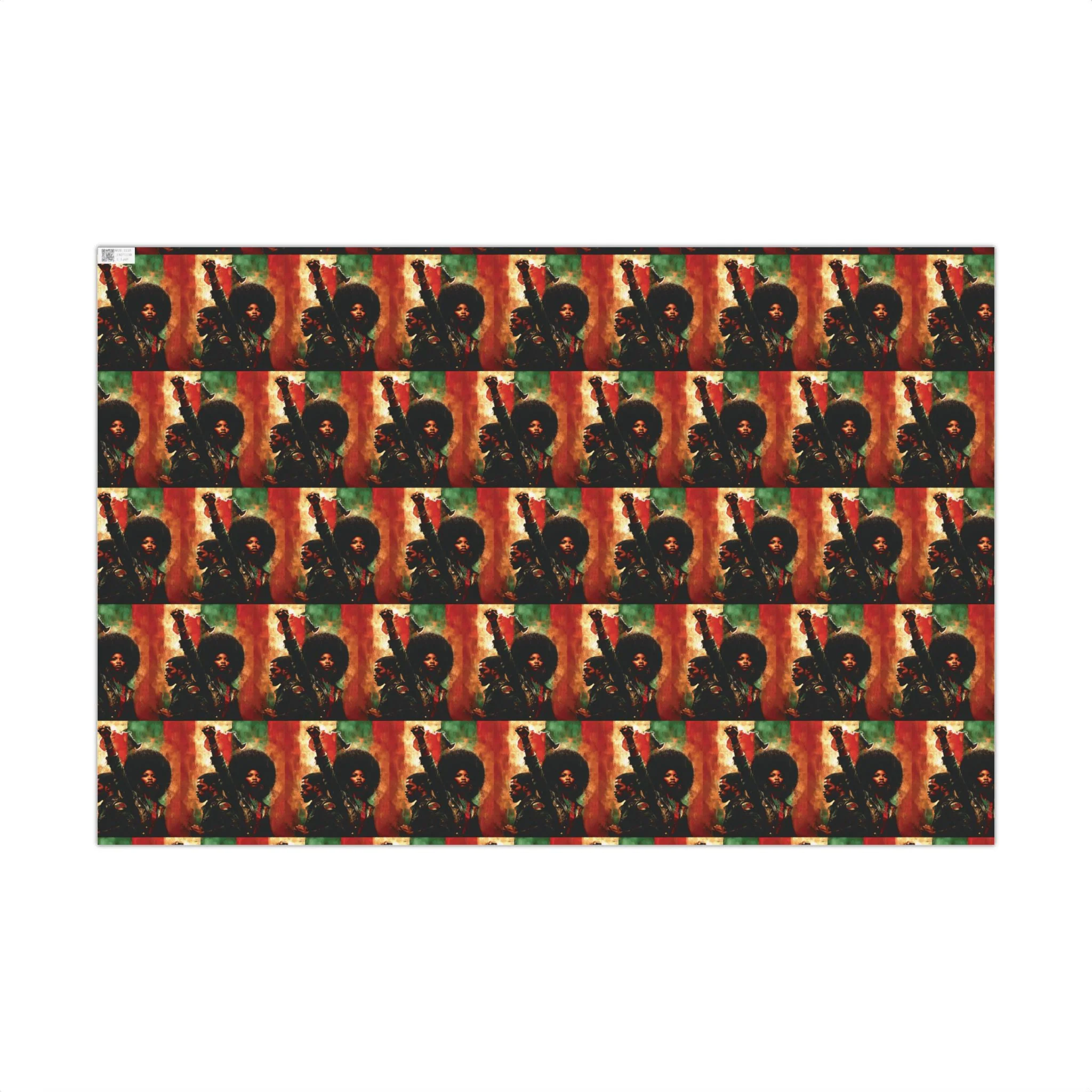 Standing Strong Together Pan African Raised Fist Gift Wrapping Paper - Image 5