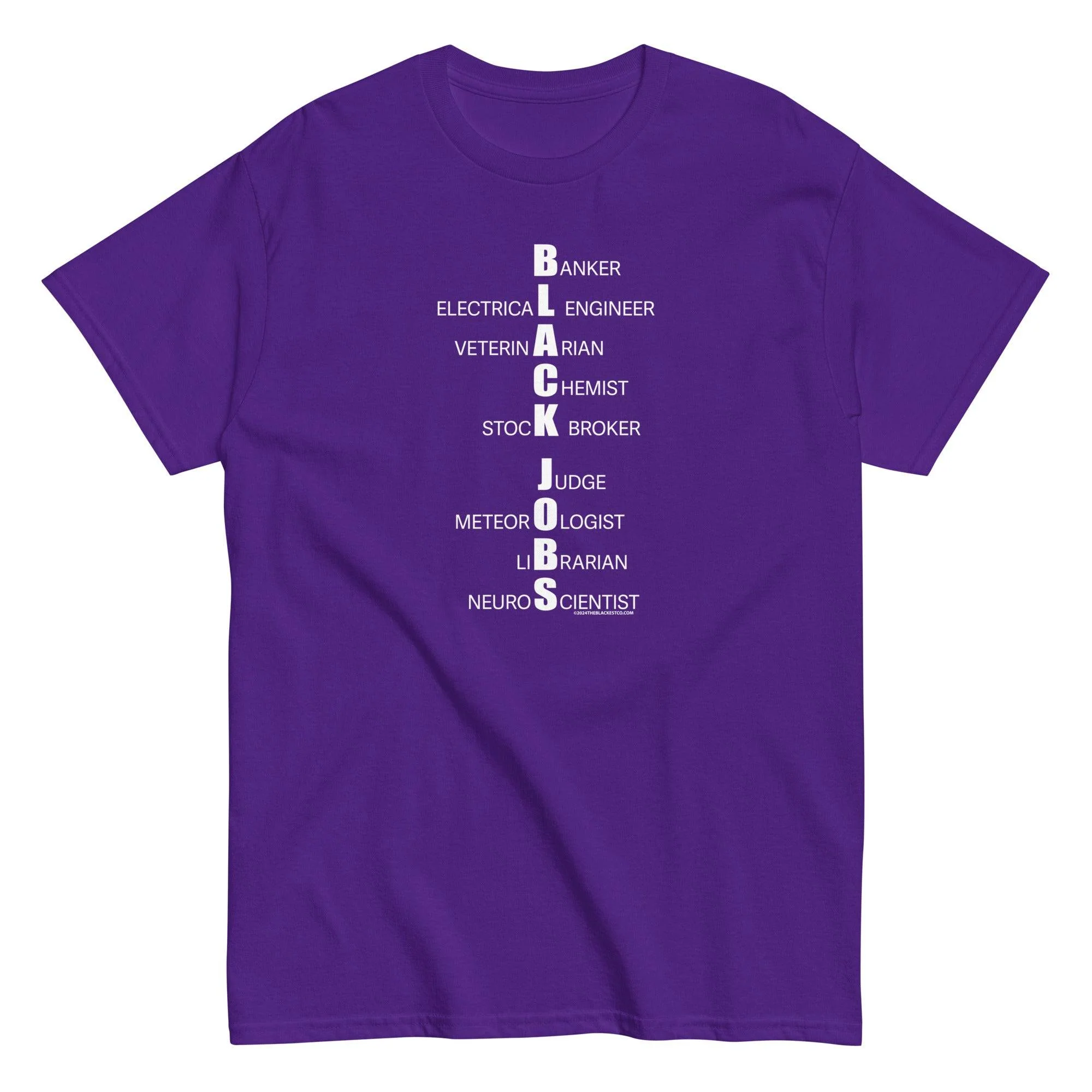 Vertical Black Jobs List T-shirt by TheBlackest Co. - Image 5