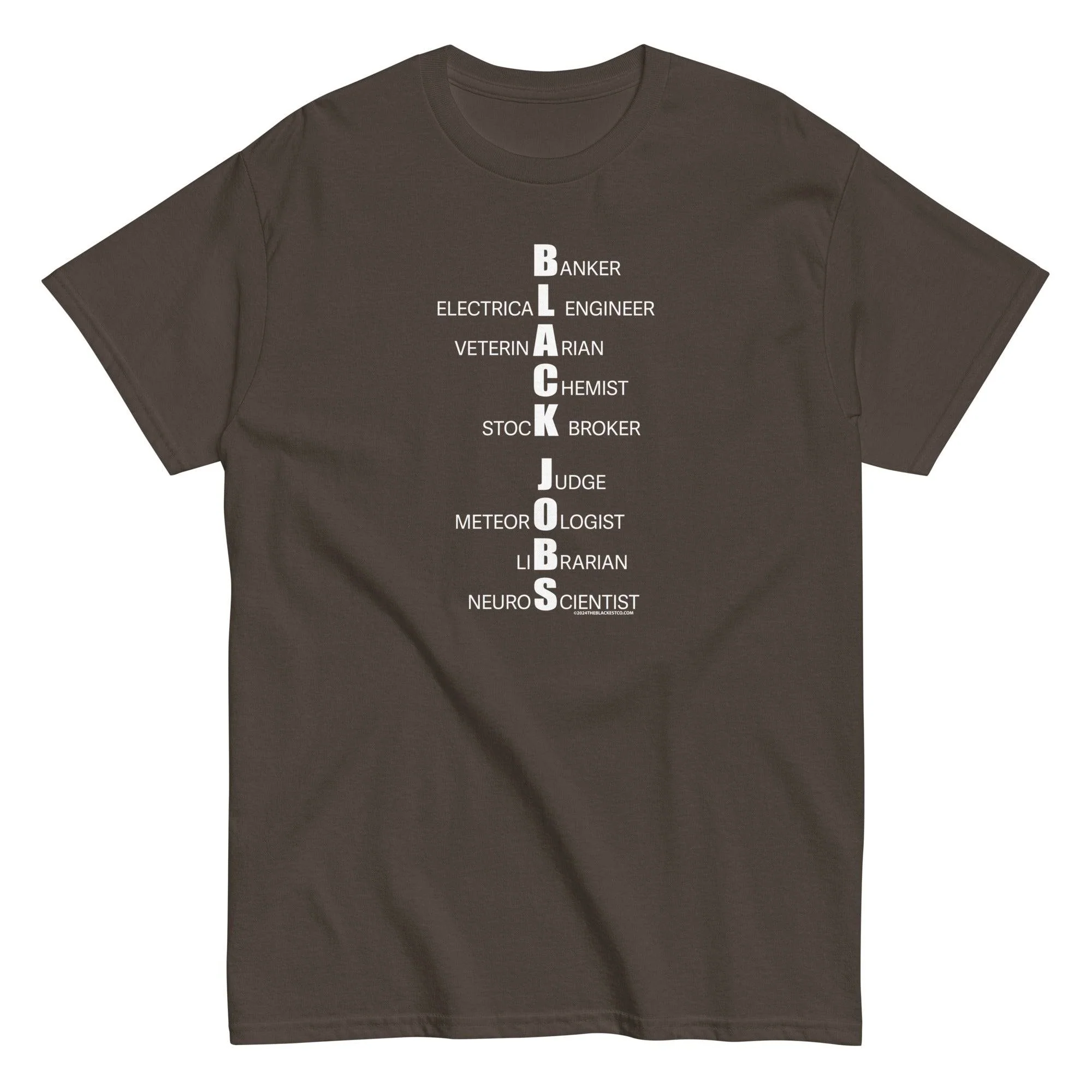 Vertical Black Jobs List T-shirt by TheBlackest Co. - Image 6