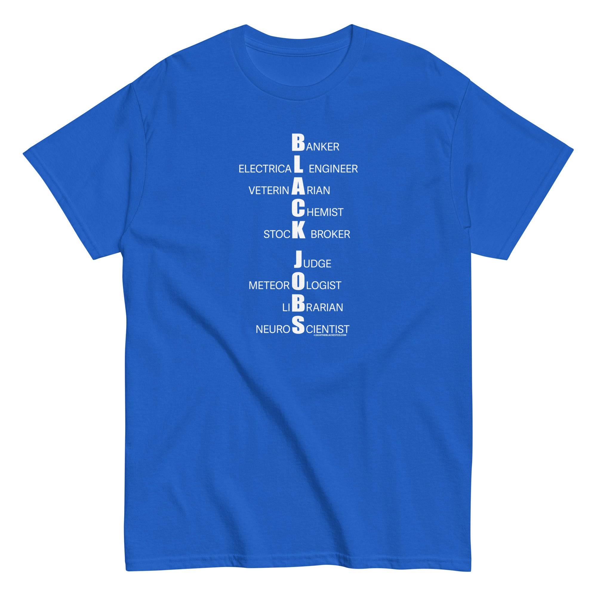 Vertical Black Jobs List T-shirt by TheBlackest Co. - Image 7