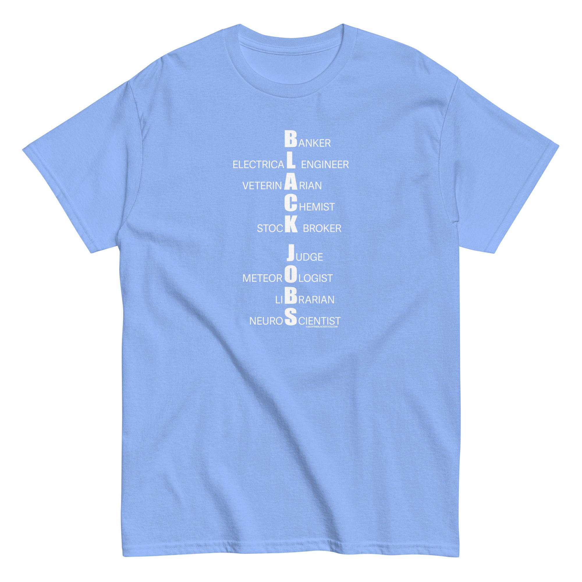 Vertical Black Jobs List T-shirt by TheBlackest Co. - Image 9