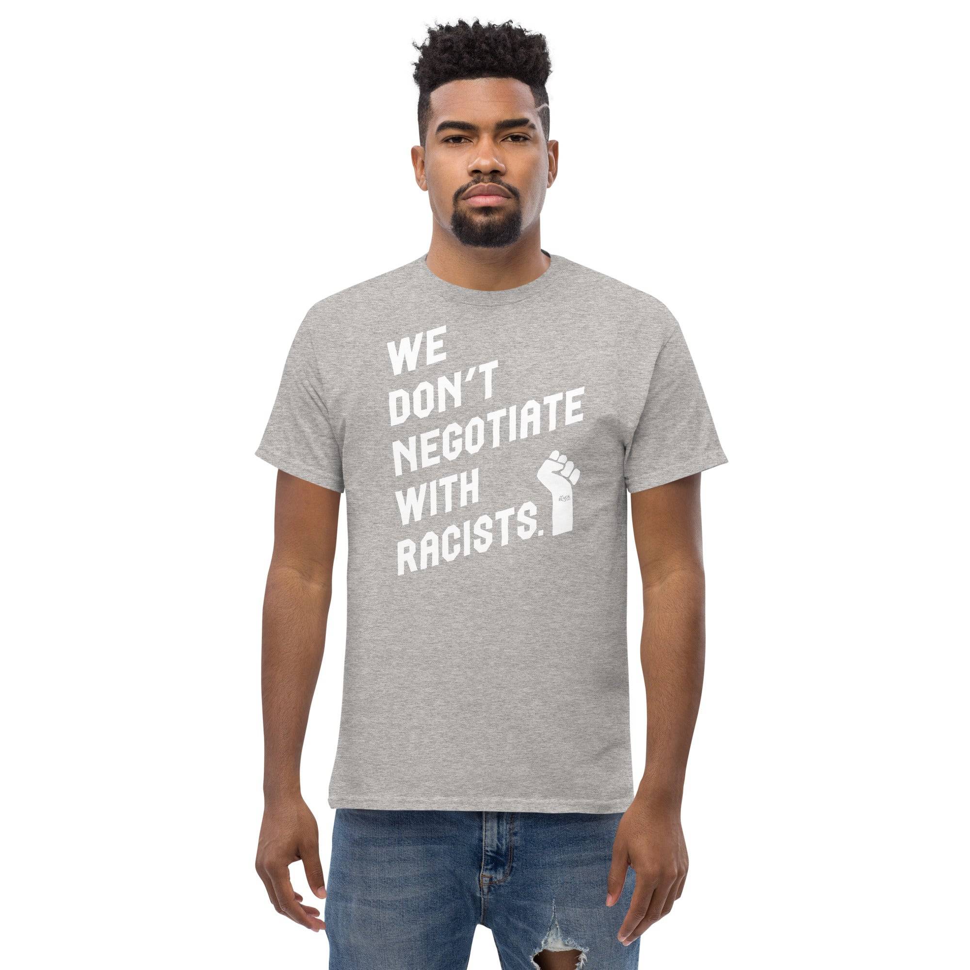 We Don't Negotiate With Racists Unisex Cotton T-Shirt - Image 9