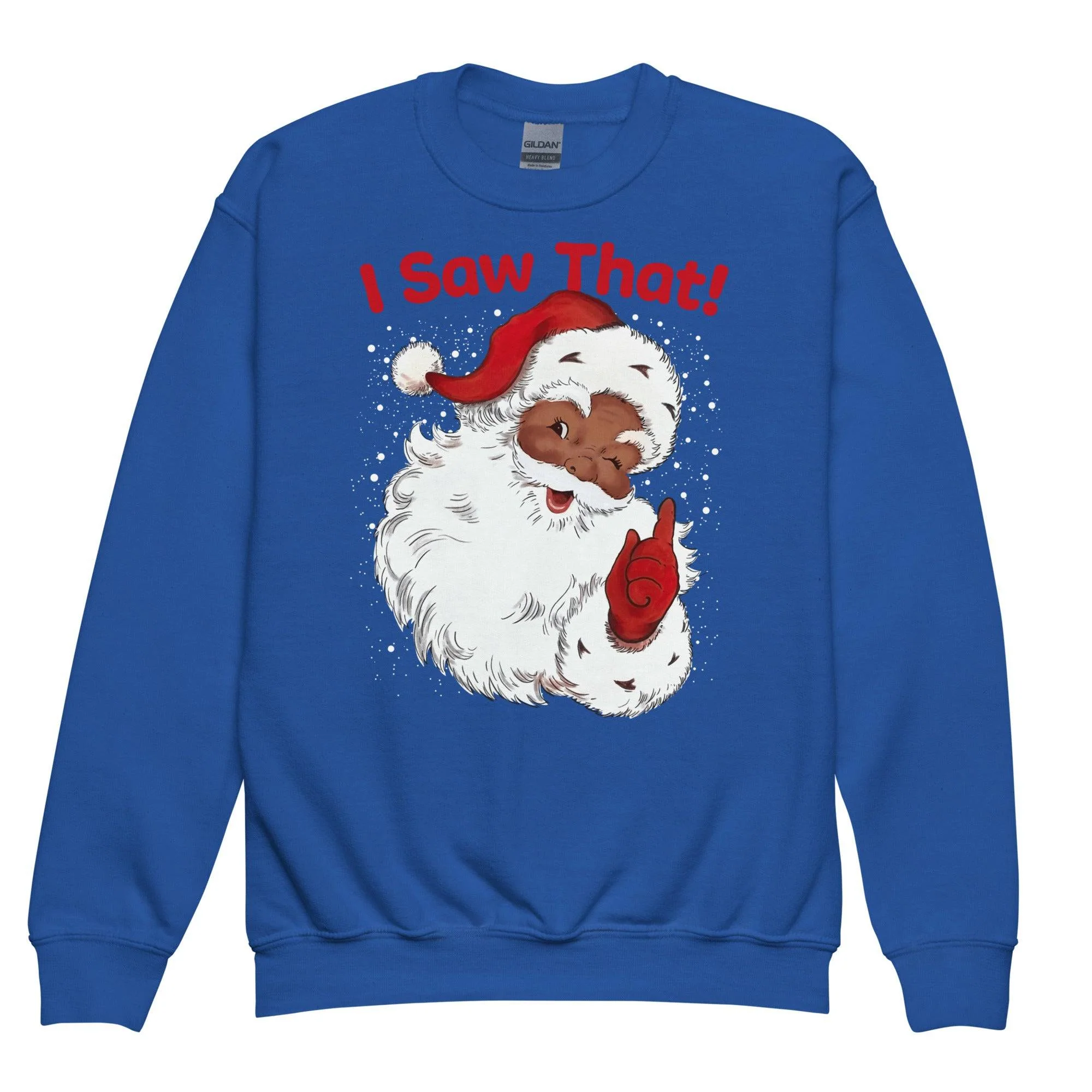YOUTH Black Santa I Saw That Crewneck Sweatshirt - Image 4
