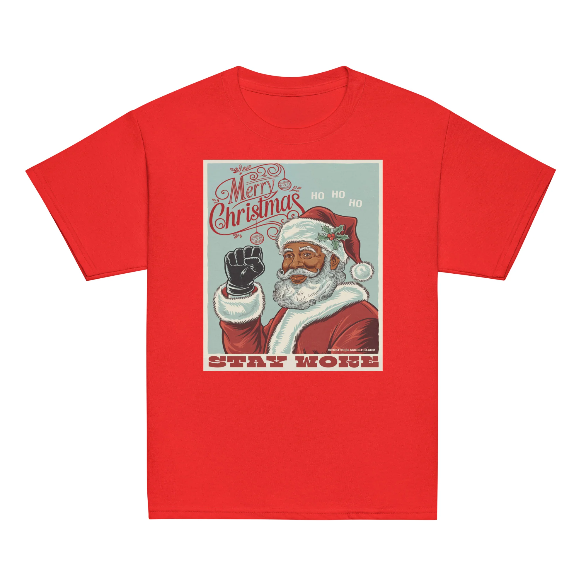 YOUTH Black Santa Stay Woke T-Shirt