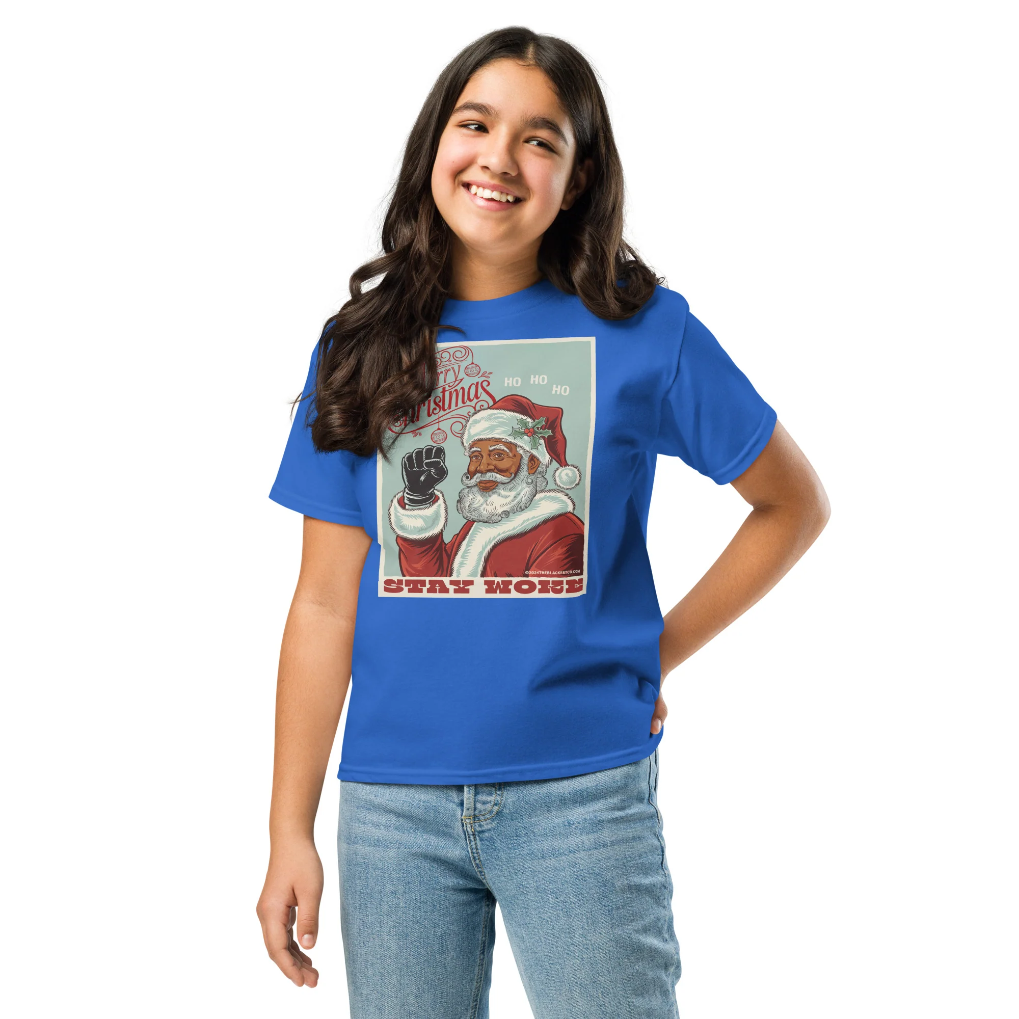 YOUTH Black Santa Stay Woke T-Shirt - Image 10