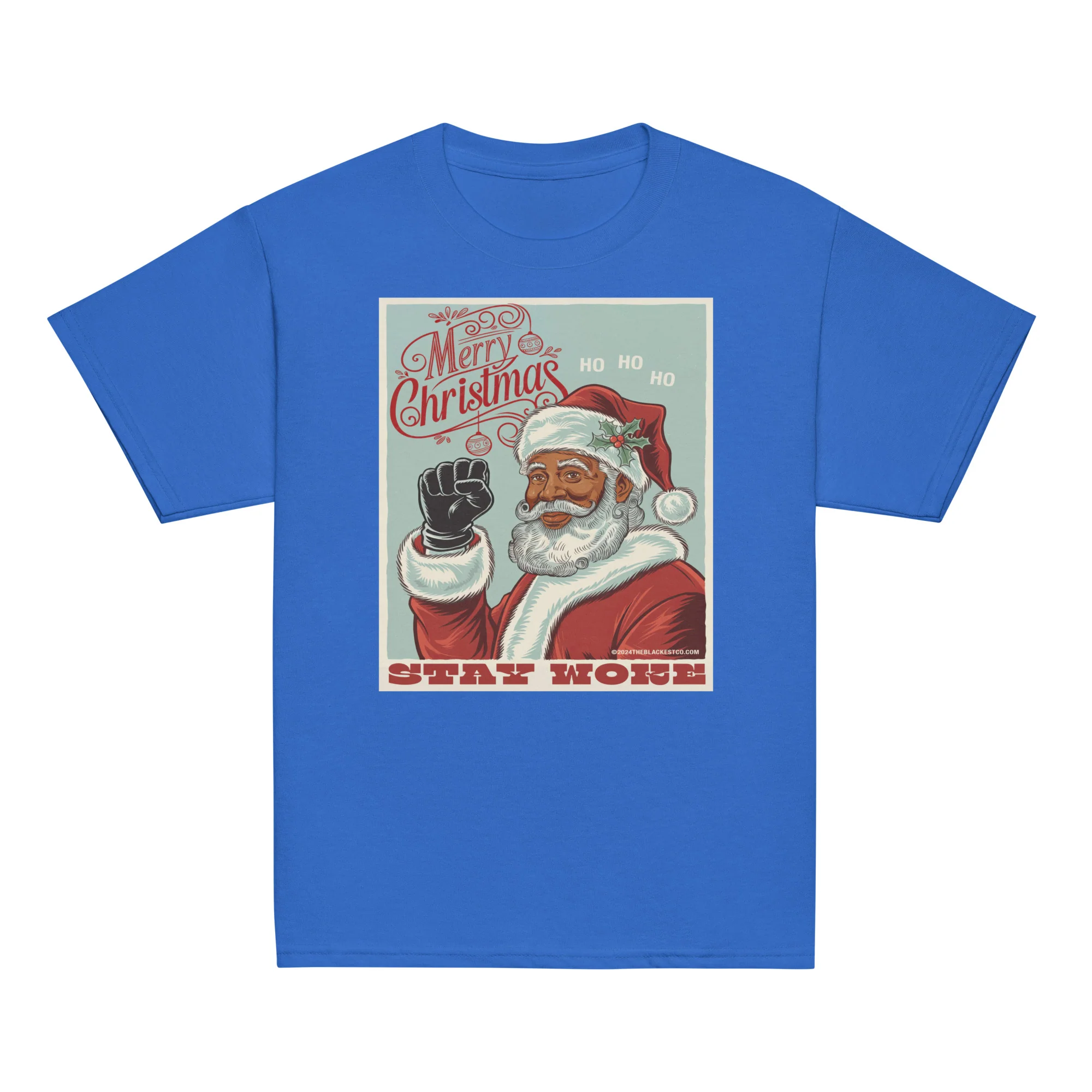 YOUTH Black Santa Stay Woke T-Shirt - Image 3