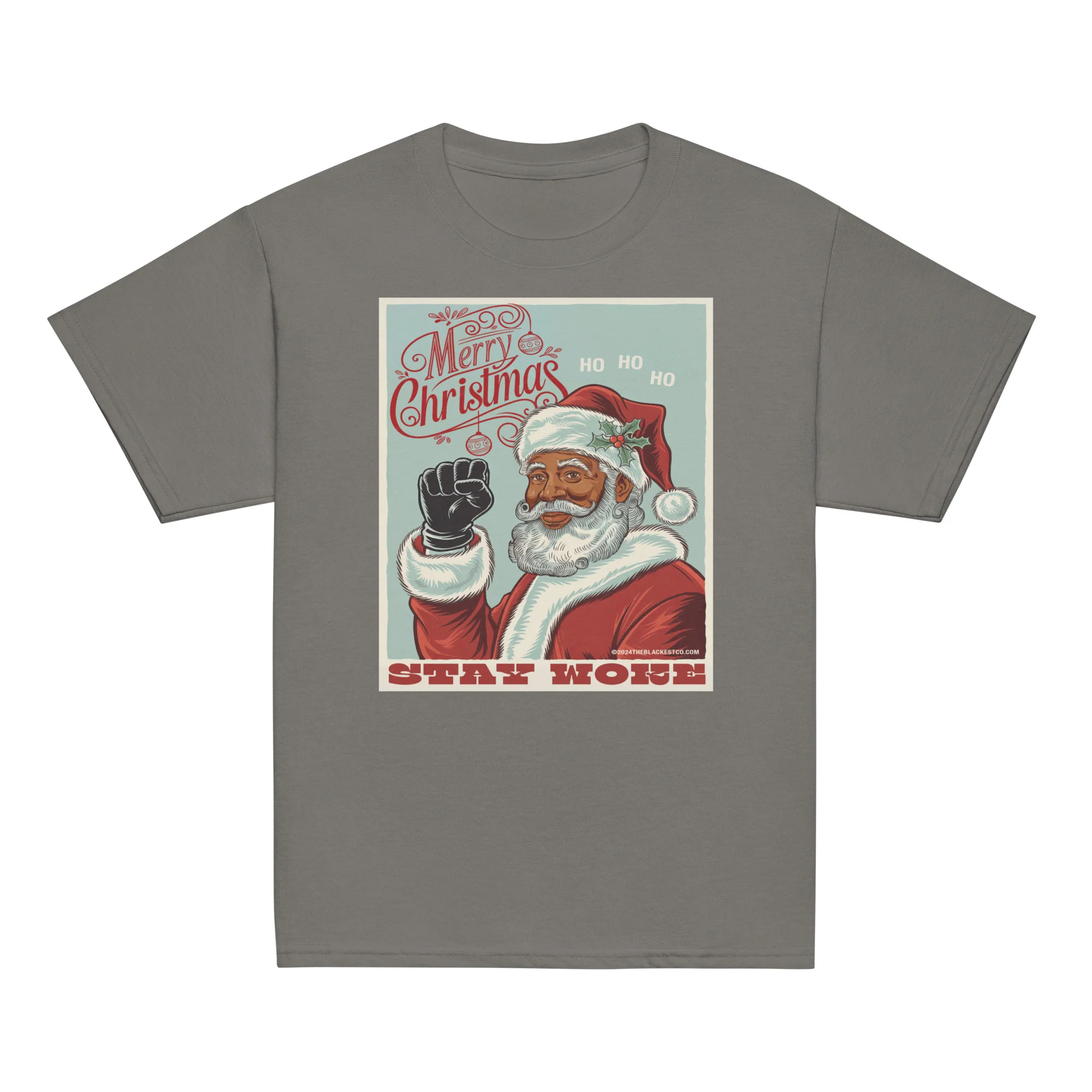 YOUTH Black Santa Stay Woke T-Shirt - Image 6