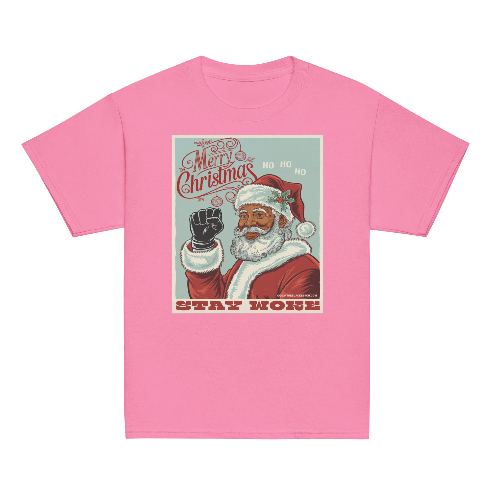 YOUTH Black Santa Stay Woke T-Shirt - Image 7