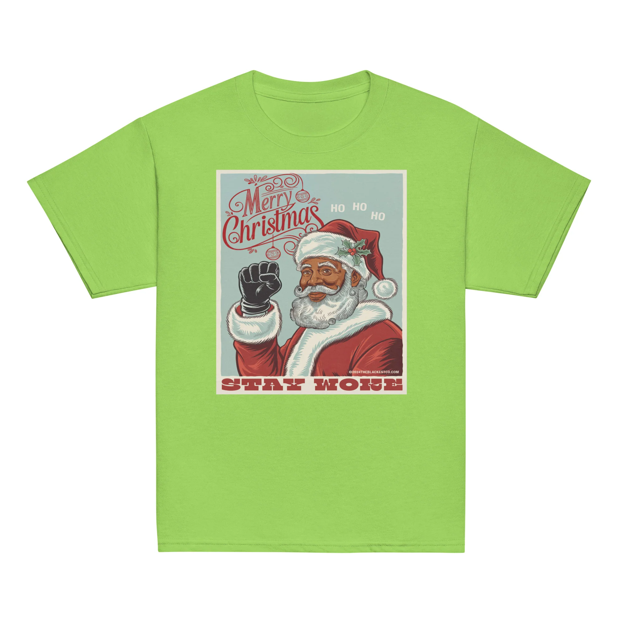 YOUTH Black Santa Stay Woke T-Shirt - Image 9