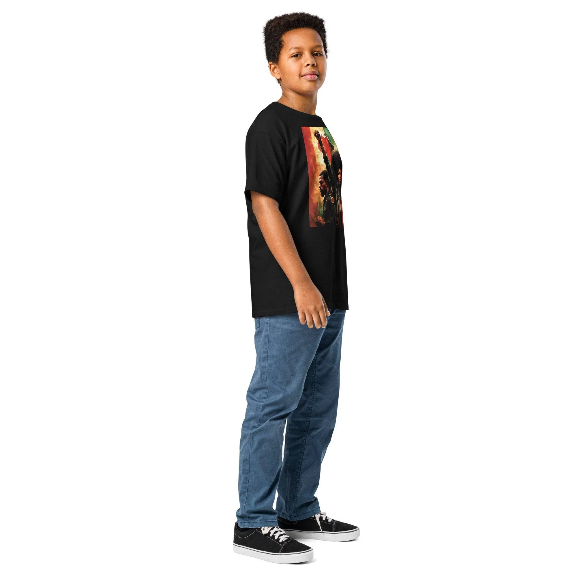 YOUTH Pan African Power Couple Raised Fist Classic Tee - Image 5