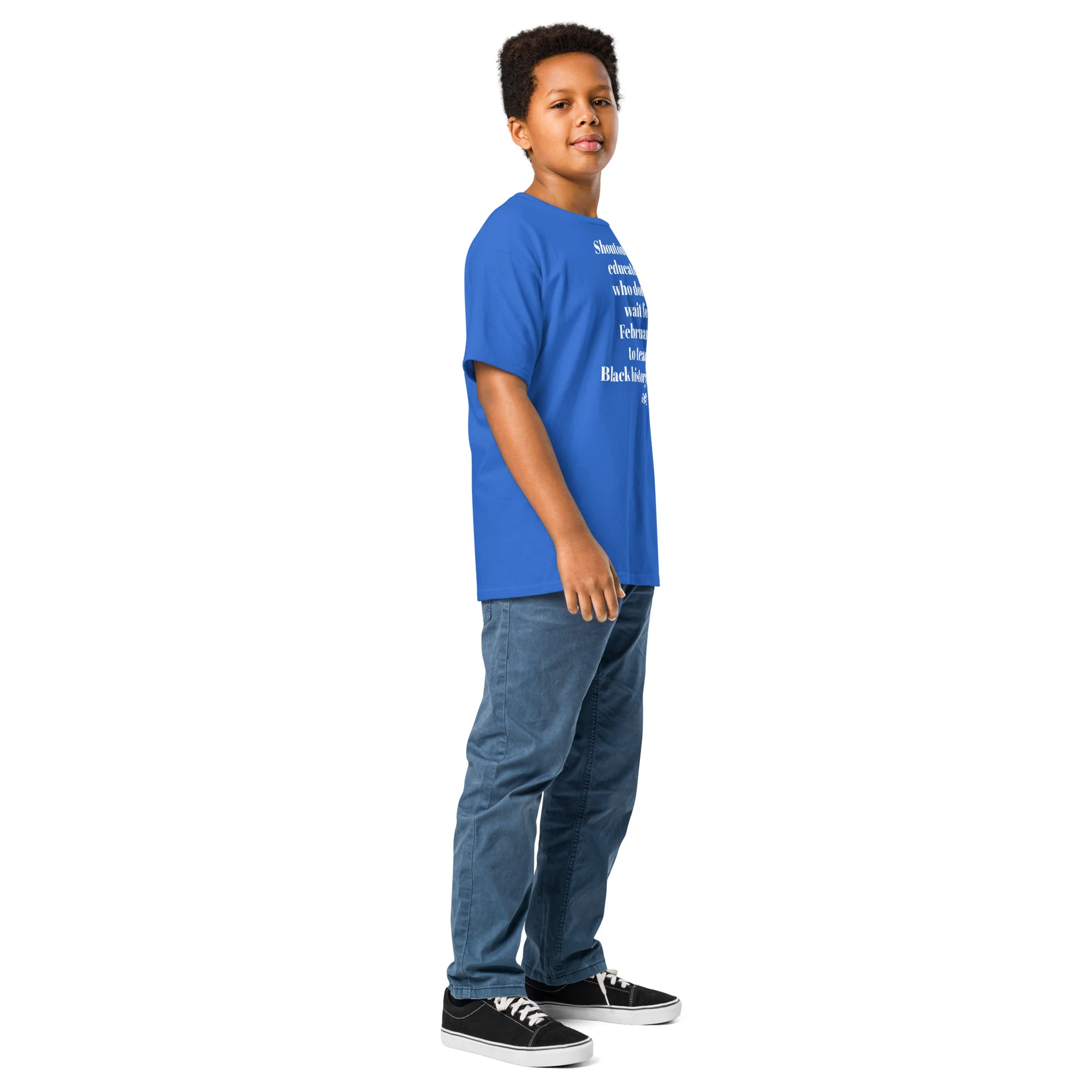 YOUTH Shoutout to Educators Teach Black History Classic Tee - Image 4